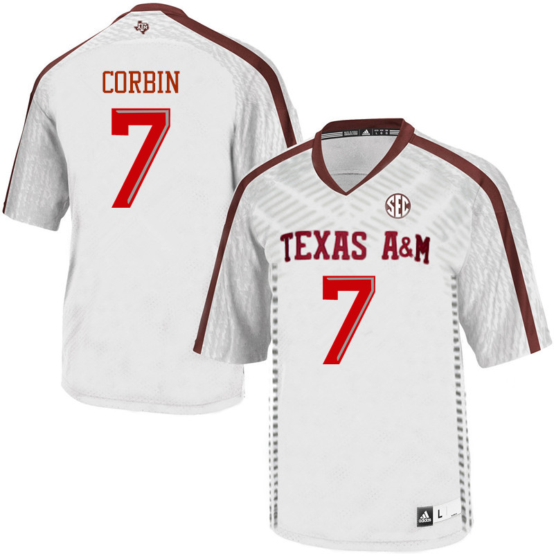 Men #7 Jashaun Corbin Texas A&M Aggies College Football Jerseys Sale-White
